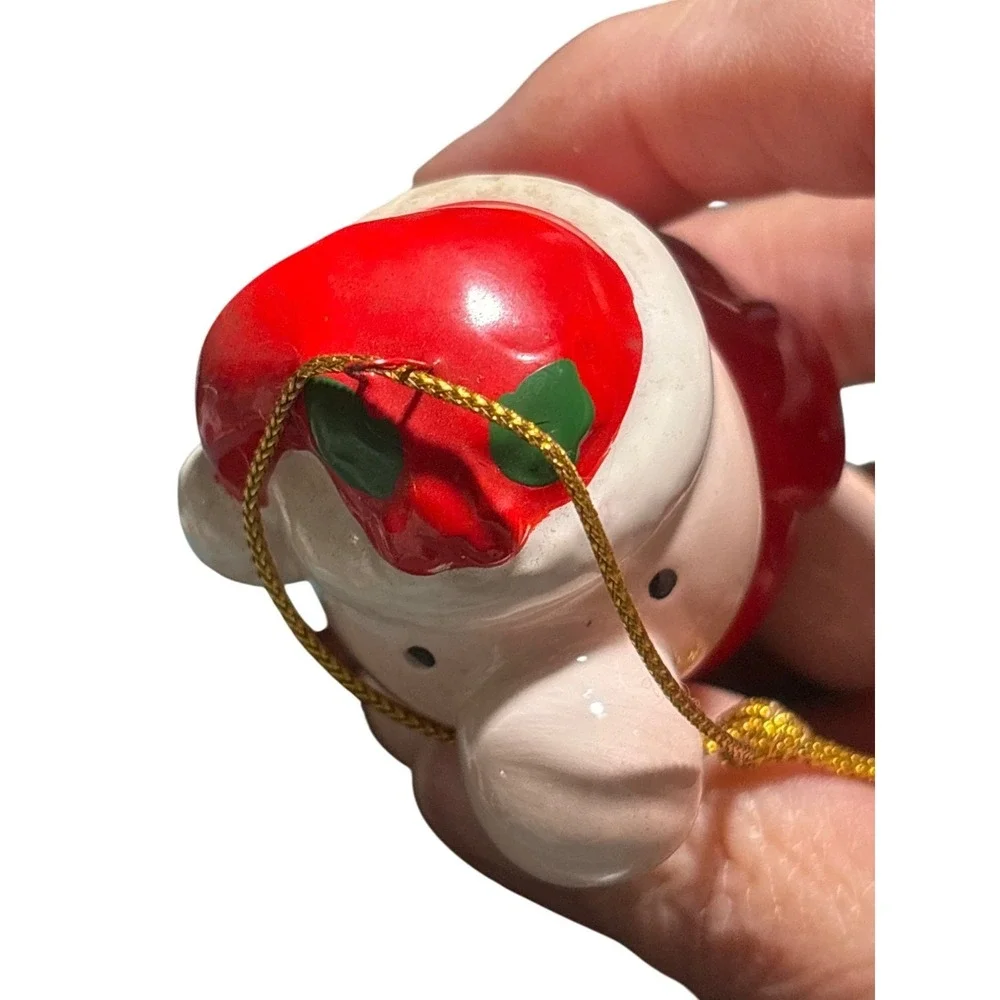 Ziggy Santa Claus Ornament Figurine Japan 1980 Ceramic Red & White Christmas Hol